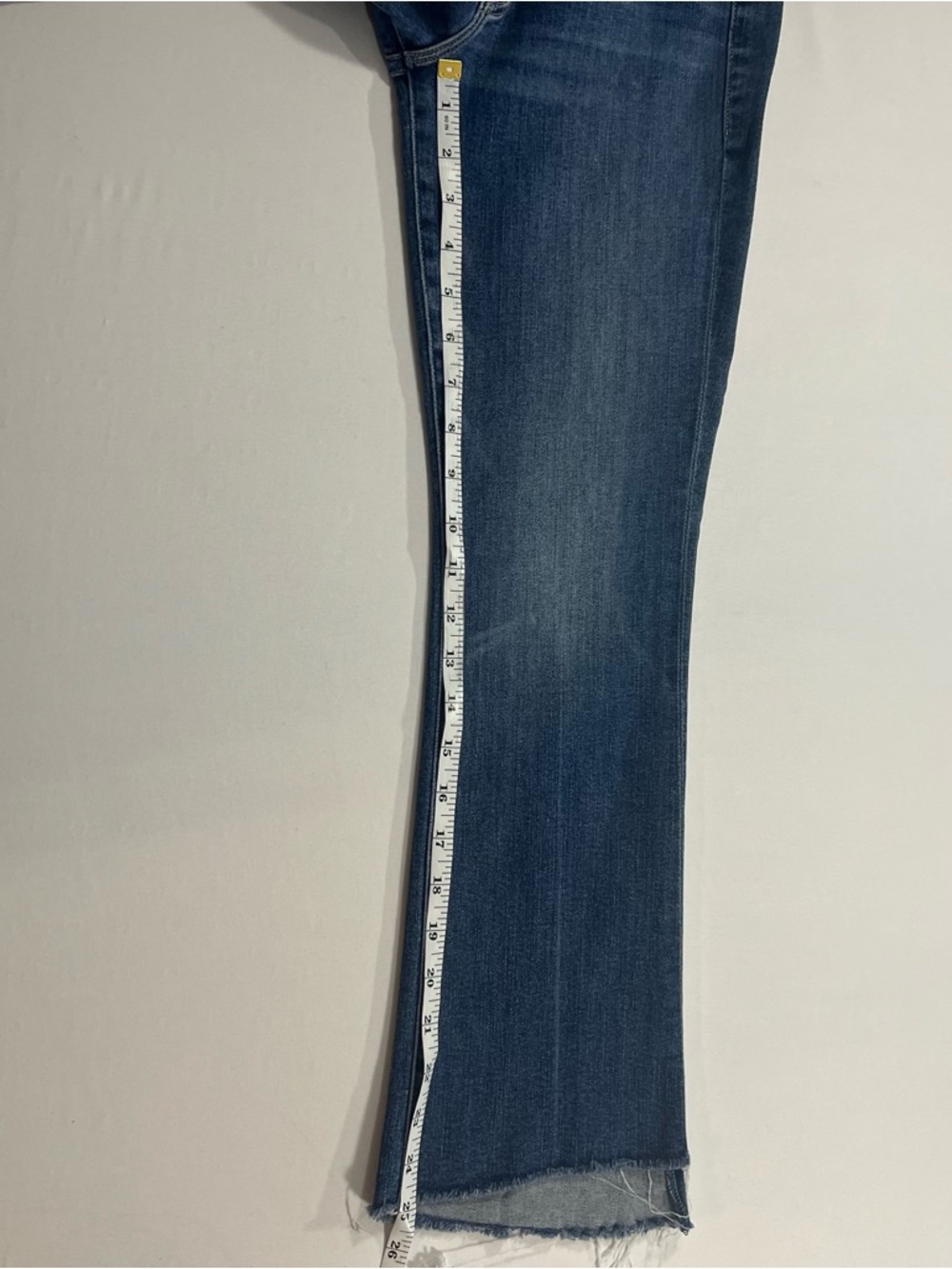 Mother Insider Crop Step Fray Jeans 26 Blue Raw Hem Kick Flare - Picture 12 of 14